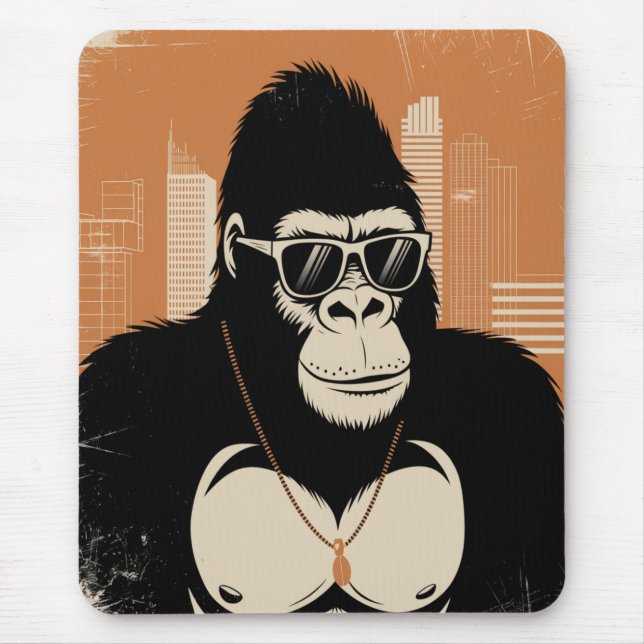 Stylised gorilla  mouse pad (Front)