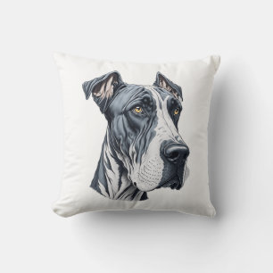 Stylised Great Dane Head Cushion
