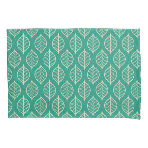 Stylised Green Leaf Pattern Pillowcase