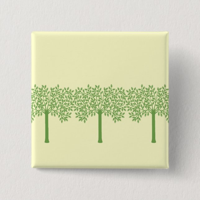Stylised Green Tree 15 Cm Square Badge (Front)
