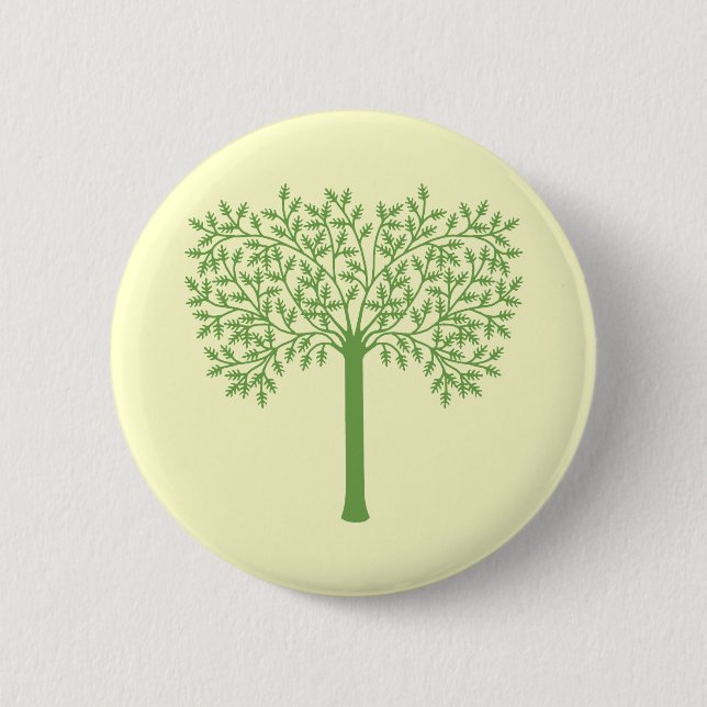 Stylised Green Tree 6 Cm Round Badge (Front)