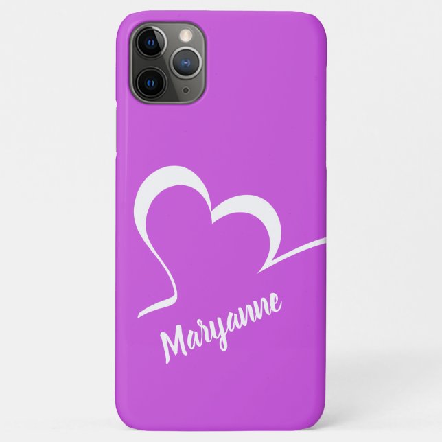 Stylised Heart custom name & colour phone cases (Back)