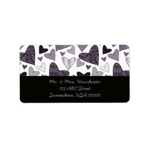 Stylised Hearts Label
