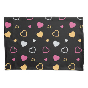 Stylised hearts pattern 3 pillowcase