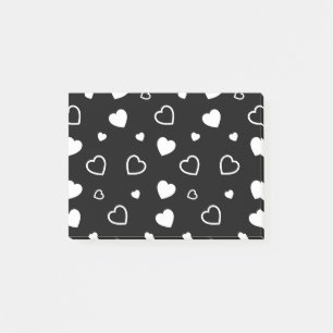 Stylised hearts pattern 5 post-it notes