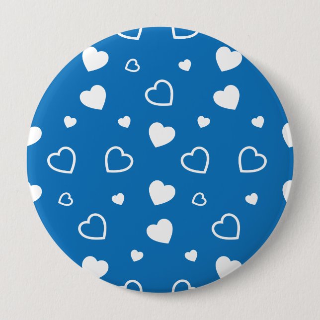 Stylised hearts pattern 7 10 cm round badge (Front)
