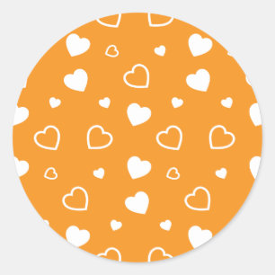 Stylised hearts pattern 8 classic round sticker