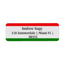 Stylised Hungary Flag Return Address Label