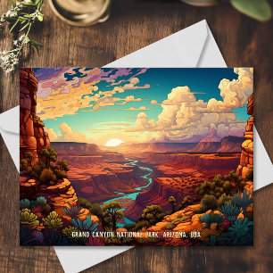 Stylised illustration Grand Canyon National Park Postcard