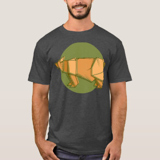 Stylised illustration with paper origami of bear T-Shirt