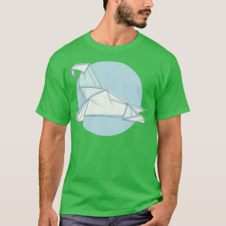 Stylised illustration with paper origami of walrus T-Shirt