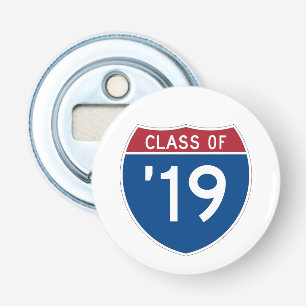 Stylised Interstate sign  Class of 2019 Bottle Opener
