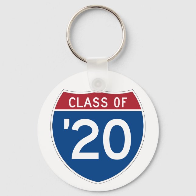 Stylised Interstate sign | Class of 2020 Key Ring (Front)