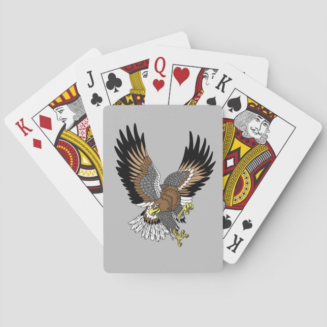 stylised Japanese eagle in the flight  Trucker Hat Playing Cards (Back)