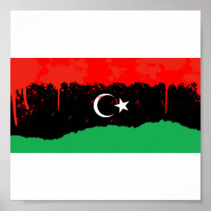 Stylised Kingdom of Libya Flag Poster