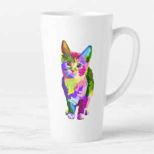 Stylised Kitten Prismatic Design-32345 Latte Mug