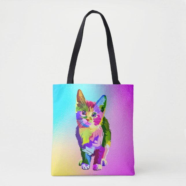 Stylised Kitten Prismatic Design-32345 Tote Bag (Front)