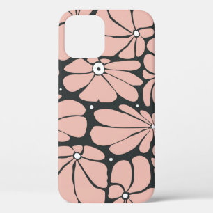 Stylised large blossoms, seamless floral pattern. iPhone 12 case