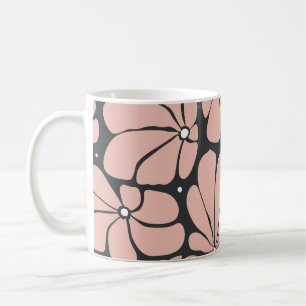 Stylised large blossoms, seamless floral pattern. coffee mug