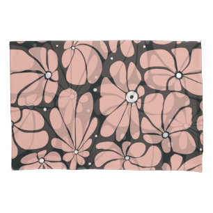 Stylised large blossoms, seamless floral pattern. pillowcase