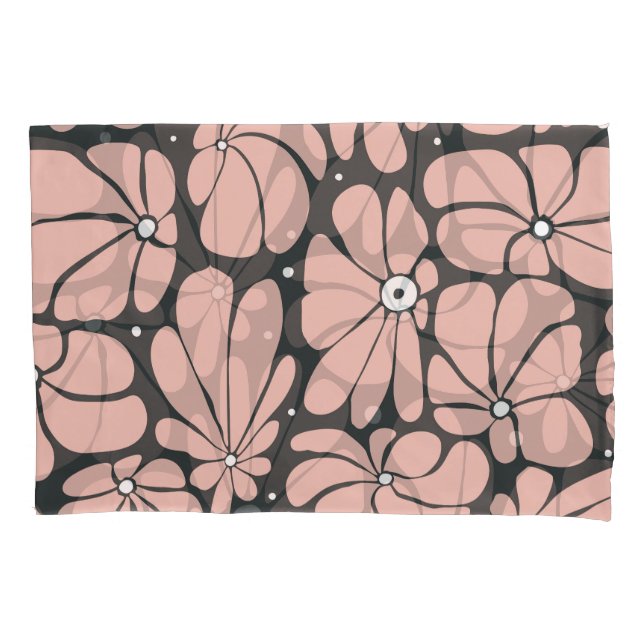 Stylised large blossoms, seamless floral pattern. pillowcase (Front)