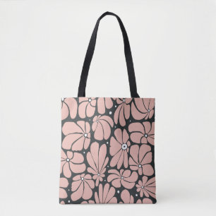 Stylised large blossoms, seamless floral pattern. tote bag