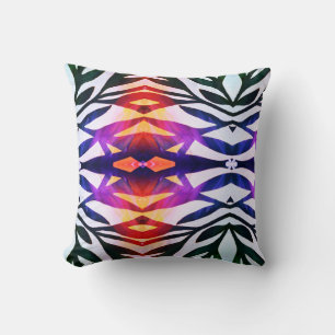 Stylised Leaf Kaleidoscope Effect Pattern Cushion