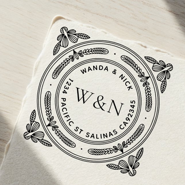 Stylised Leaf Return Address Self-Inking Stamp (Creator Uploaded)