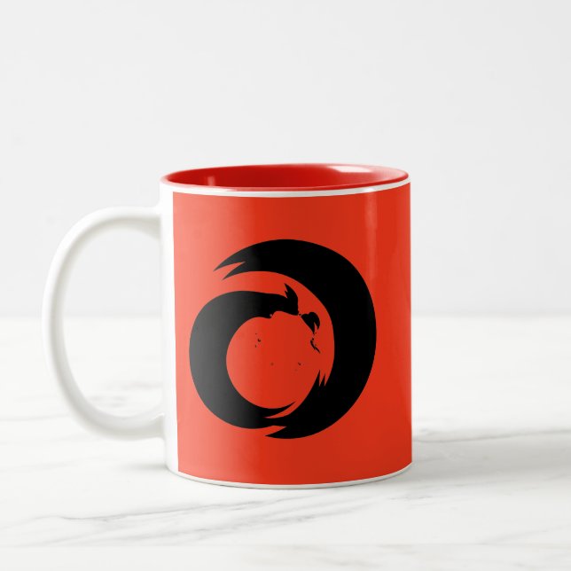 Stylised Letter "A" Monogram Modern Art Two-Tone Coffee Mug (Left)