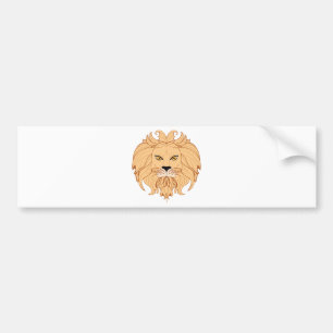 Stylised Lion Head Bumper Sticker