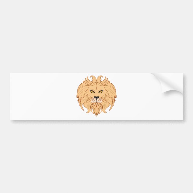 Stylised Lion Head Bumper Sticker (Front)