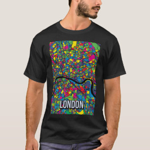 Stylised London Map Poster in Pop Art Style  T-Shirt
