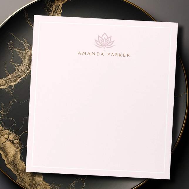 Stylised lotus flower pink yoga healing notepad (Stylized lotus flower pink yoga healing notepad)