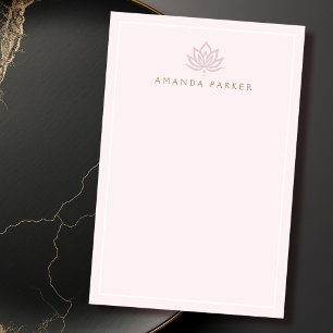 Stylised lotus flower pink yoga healing post-it notes