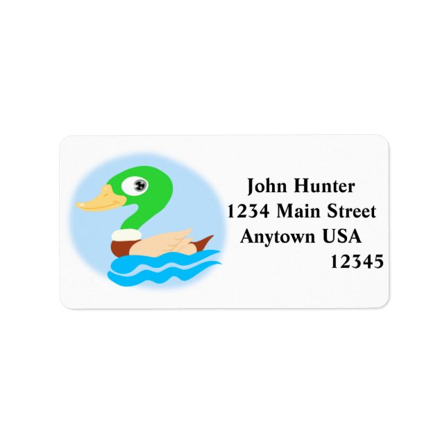 Stylised Mallard Duck Label (Front)