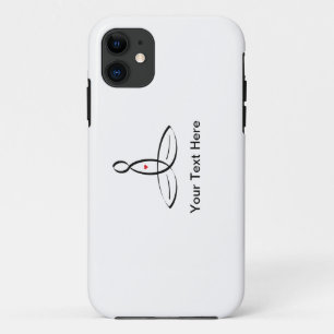 Stylised meditator with customisable text iPhone 11 case