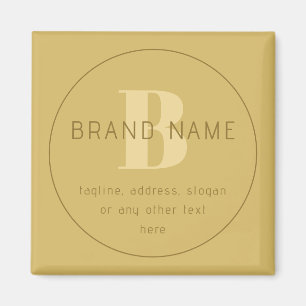 Stylised Modern Minimal Gold Return Address Magnet