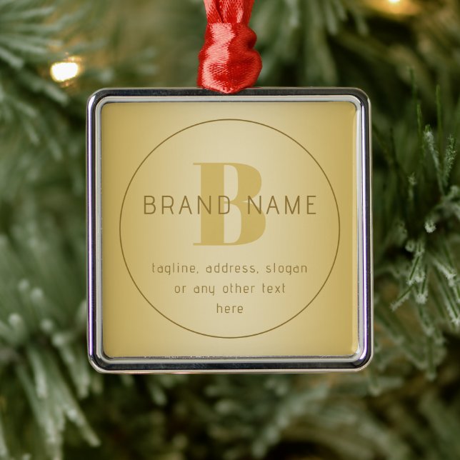Stylised Modern Minimal Gold Return Address  Metal Ornament (Tree)