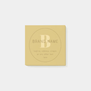 Stylised Modern Minimal Gold Return Address  Post-it Notes