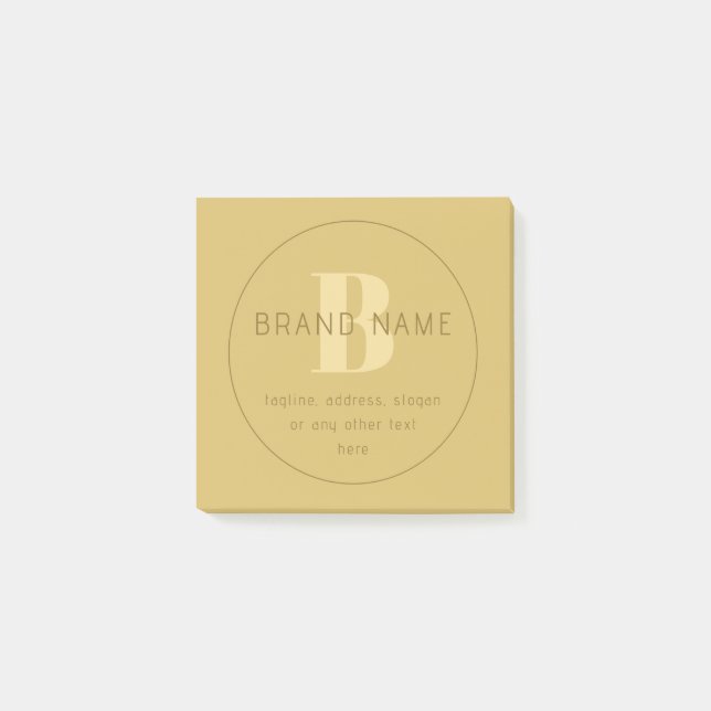 Stylised Modern Minimal Gold Return Address  Post-it Notes (Front)