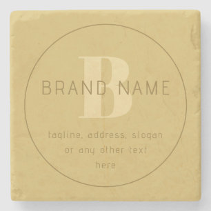 Stylised Modern Minimal Gold Return Address  Stone Coaster