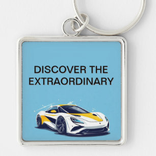Stylised Modern Sports Car Artwork Key Ring