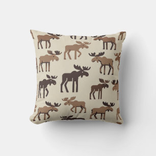Stylised Moose Pattern – Minimalist Nature-Inspire Cushion