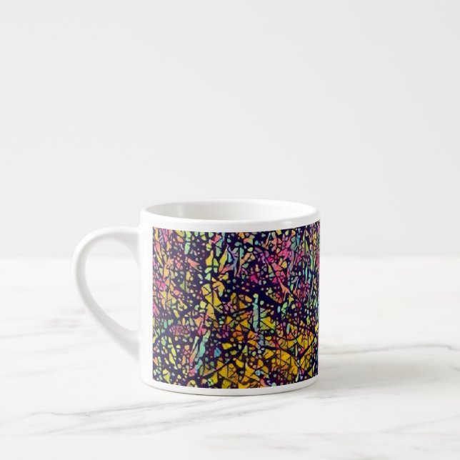 Stylised Mosaic Blossoming Tree Espresso Mug (Left)