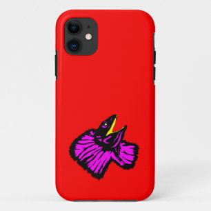 Stylised Neon Pink Frilled-neck Lizard iPhone 11 Case