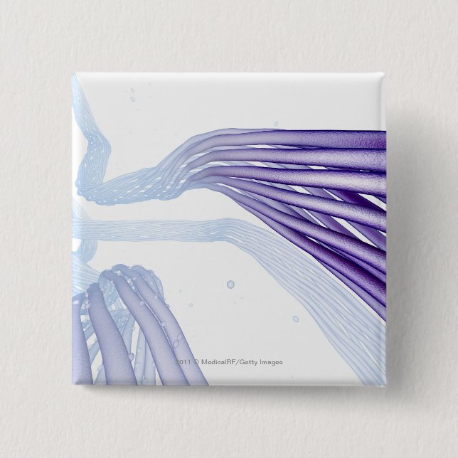 Stylised nerve fibres 15 cm square badge (Front)