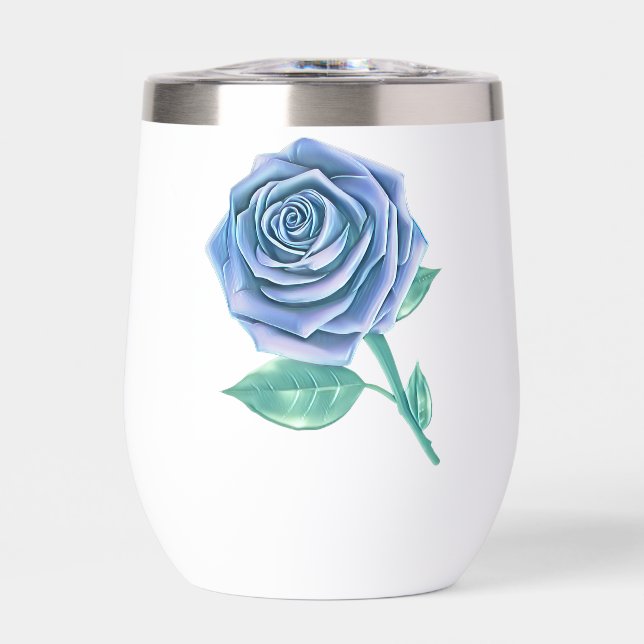 Stylised Oversized Rose - Icy Blue (Front)
