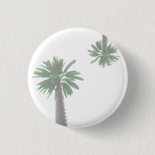 Stylised Palm Tree Pastel Green Tropical 3 Cm Round Badge