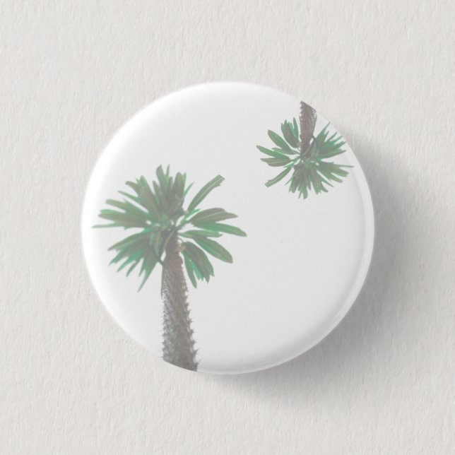 Stylised Palm Tree Pastel Green Tropical 3 Cm Round Badge (Front)