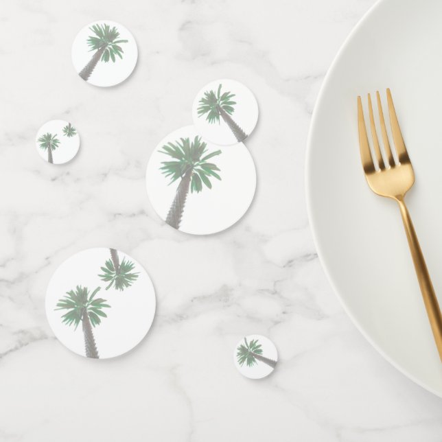 Stylised Palm Tree Pastel Green Tropical Confetti (Group)